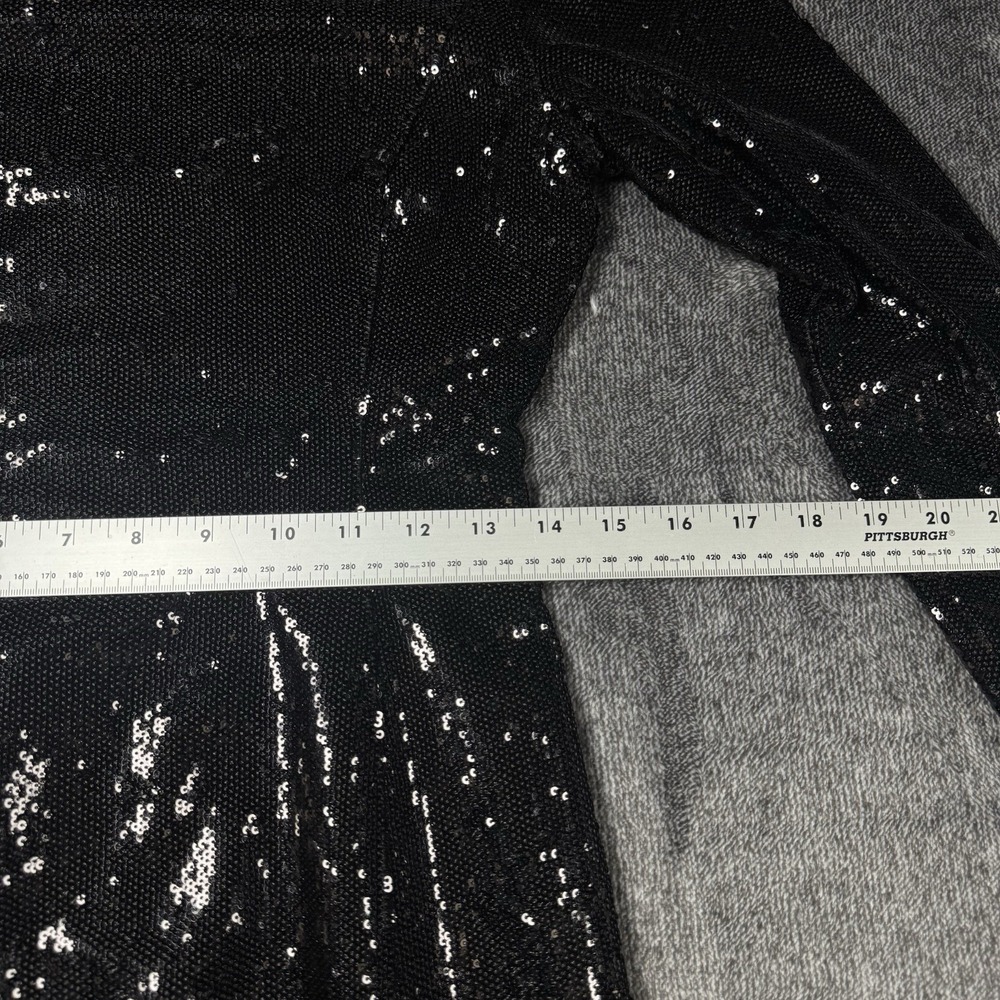 L'ECOLE DES FEMMES Women's Size Large Black Sequin Turtleneck Zip Back Dress - Picture 9 of 16